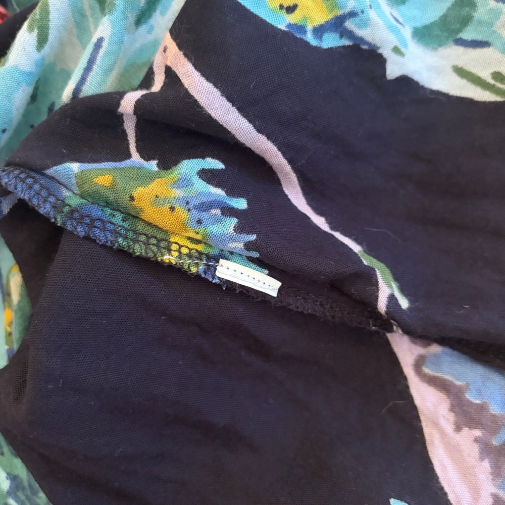 World Market Maxi Kaftan Dress S/M Boho Peacock Floral Coverup Resort Vacation - Picture 7 of 10